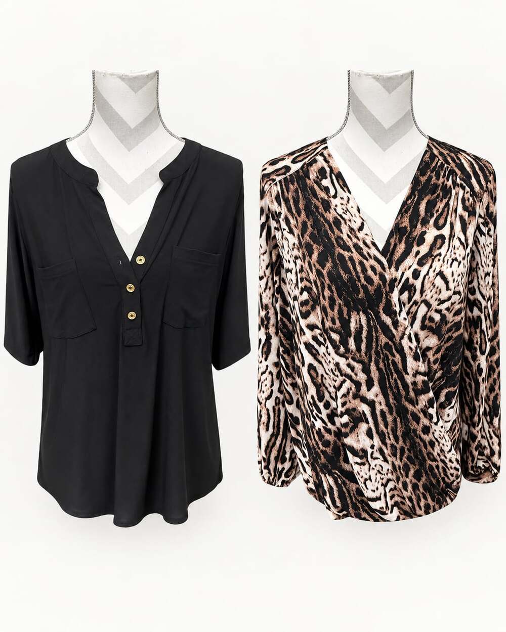 Woman’s Blouse XL Set Black and Tiger